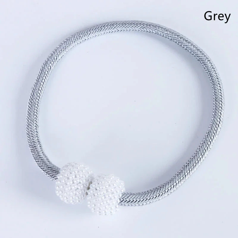 2PCS Pearl Magnetic Curtain Clip Curtain Holders Tie Back Buckle Clips Hanging Ball