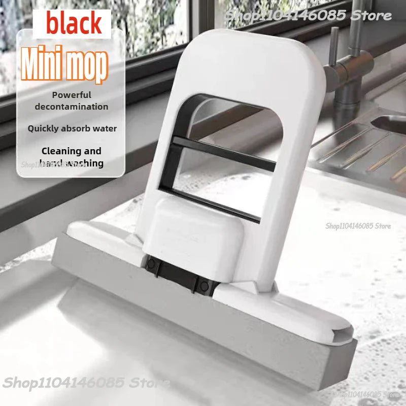 Mini Sponge Mop Hand-free Wash Mops Mini Portable Super Absorbent Mop