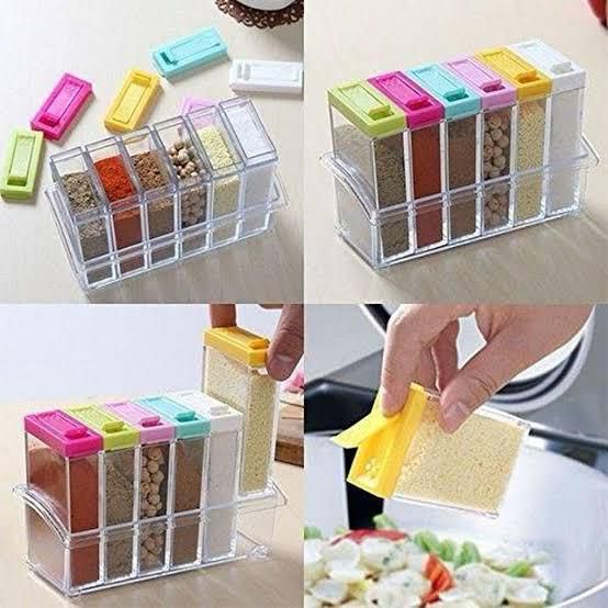 6 Pcs/Set Spice Shaker Plastic Jar
