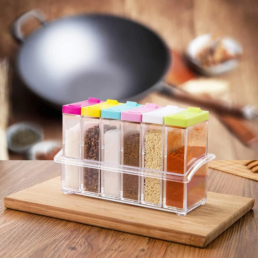 6 Pcs/Set Spice Shaker Plastic Jar