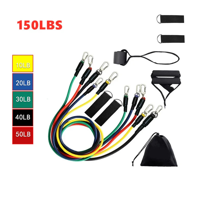 Resistance Bands Set 150 LBS Sports Elastic Bands Rubber Bands