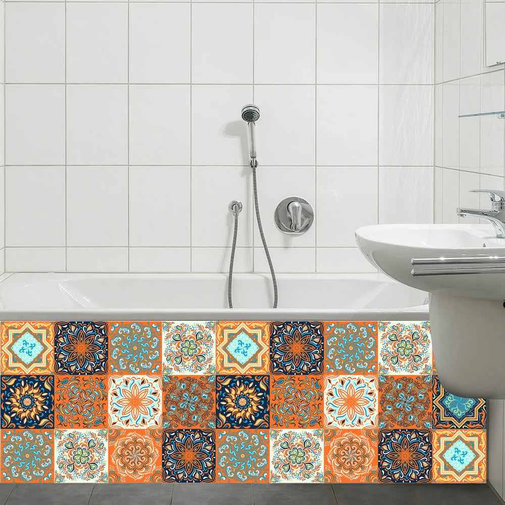 Tile Sticker Waterproof Film For Tiles /Ground in Kitchen Bedroom Toilet Floor Decor Art Wallpaper