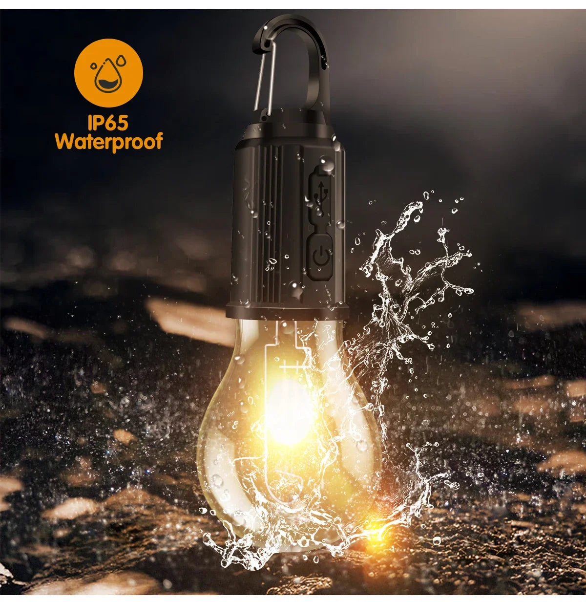 LED Camping Light Type-C USB Rechargeable Waterproof 400mAh 100LM Tent Light