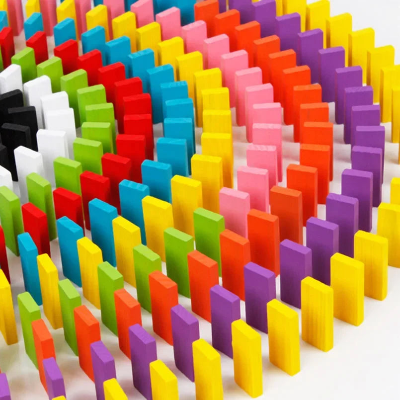 New Kids 120/240pcs Children Color Sort Rainbow Wood Domino Blocks