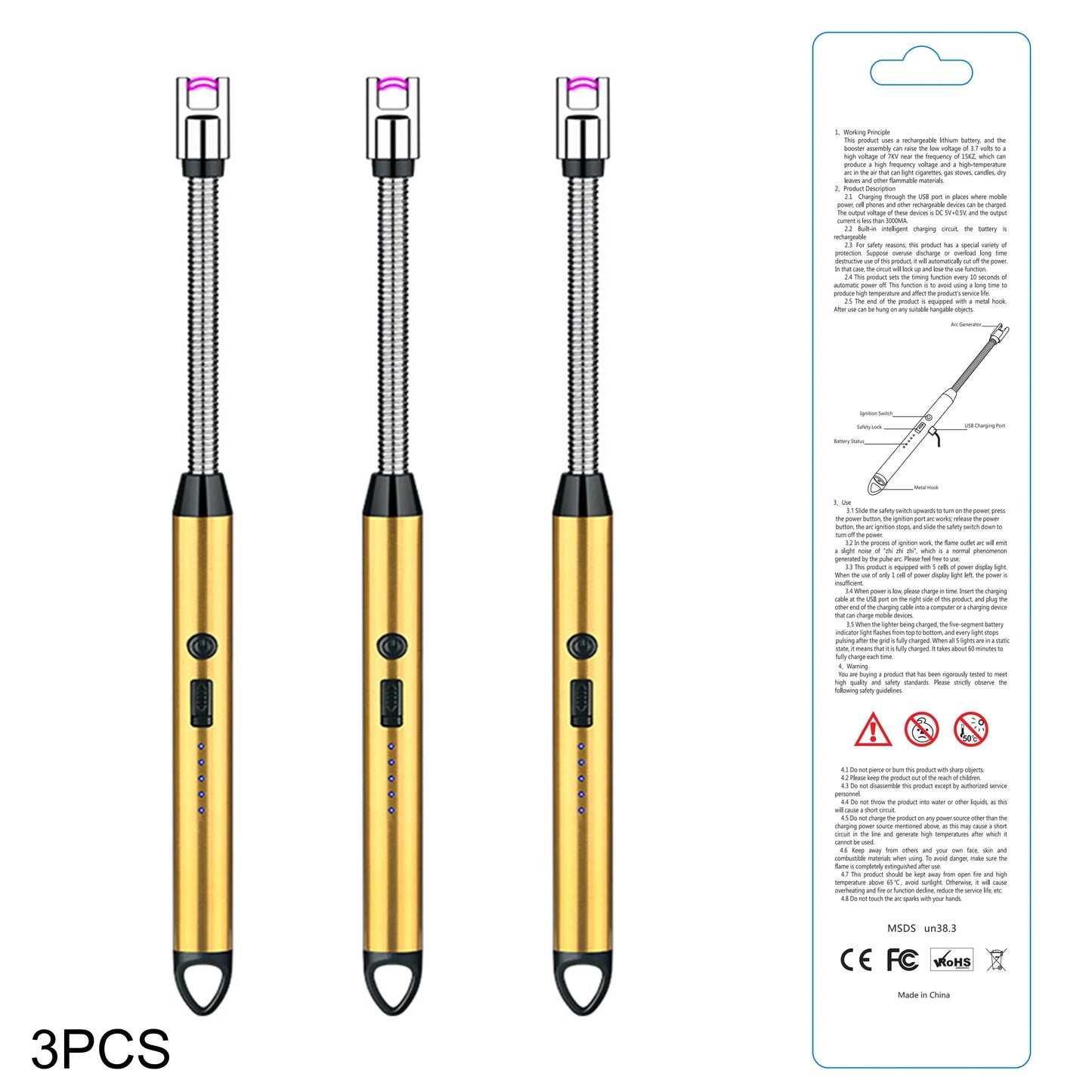 Rechargeable Electric Lighters, TYPE-C Plasma Arc Kitchen Lighter,