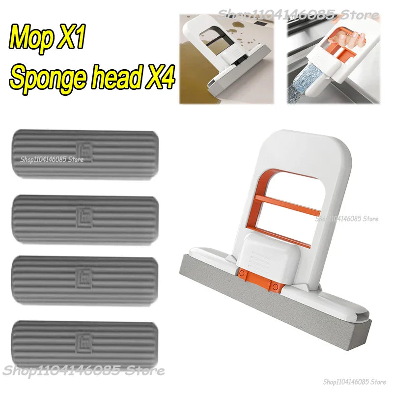 Mini Sponge Mop Hand-free Wash Mops Mini Portable Super Absorbent Mop