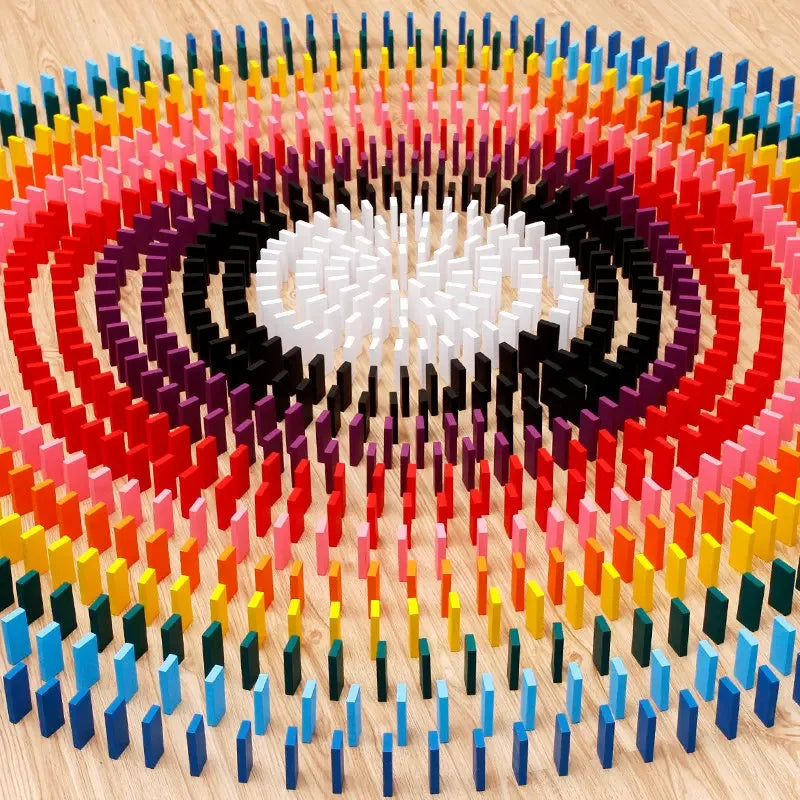 New Kids 120/240pcs Children Color Sort Rainbow Wood Domino Blocks