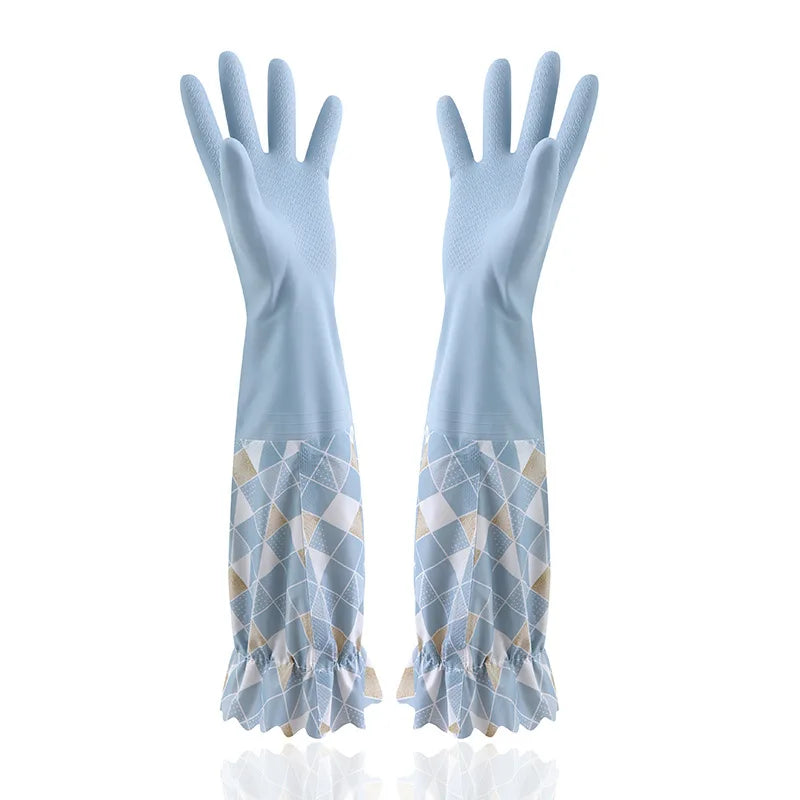 Household Cleaning Gloves Latex Rubber Reusable Kitchen Dishwashing Gloves Waterproof