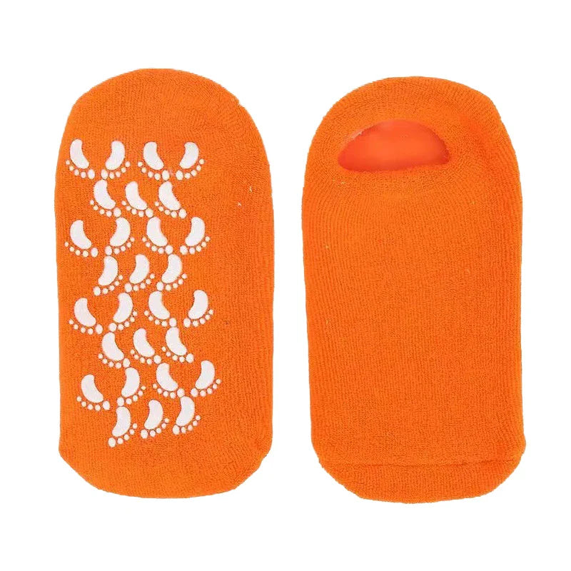 1Pair Multi Colored Essential Oil Moisturizing Socks Gloves For Dry Cracked