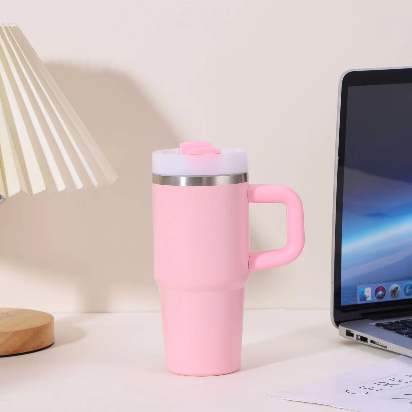 Car Mug with Handle Double-layer Vacuum Coffee Cup Portable Sport Water Bottle