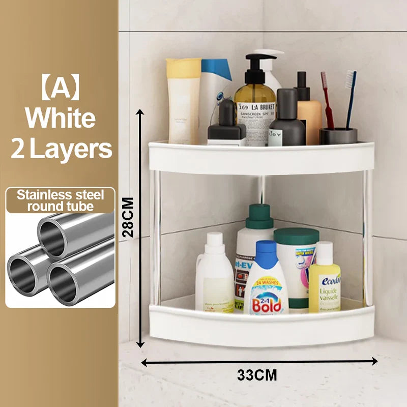 New Stainless Steel 2/3/4/5 Layers Home Organizer Rack Bathroom Corner Shelf With Wheel Bedroom Toiletries Storage Rack