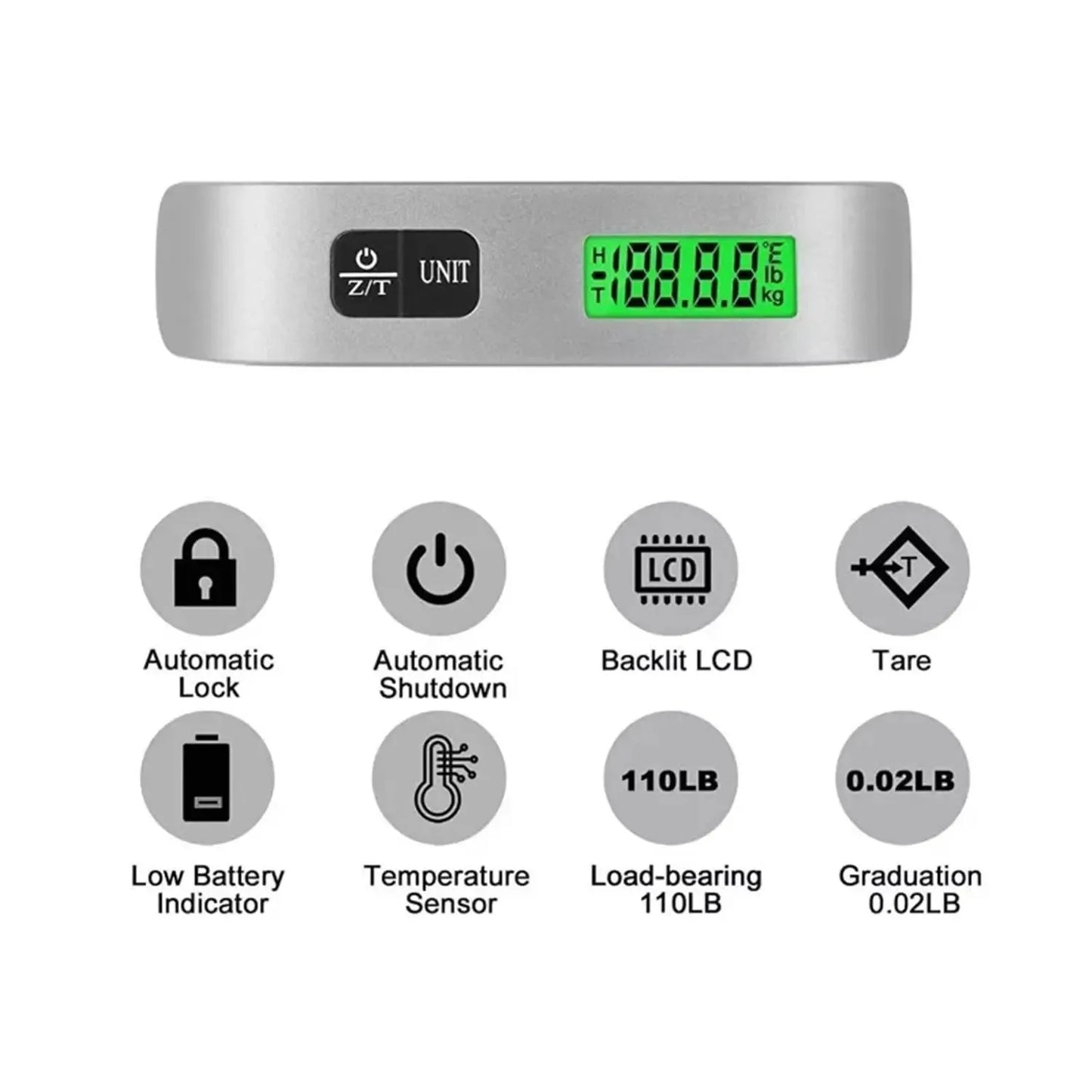 50kg Digital Handheld Portable Hanging Baggage Scale
