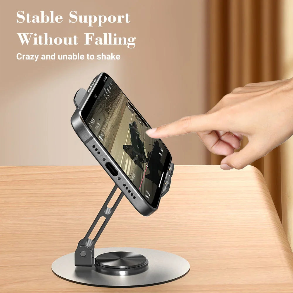 720° Rotate Aluminum Alloy Tablet & Mobile Holder – Adjustable Foldable Stand
