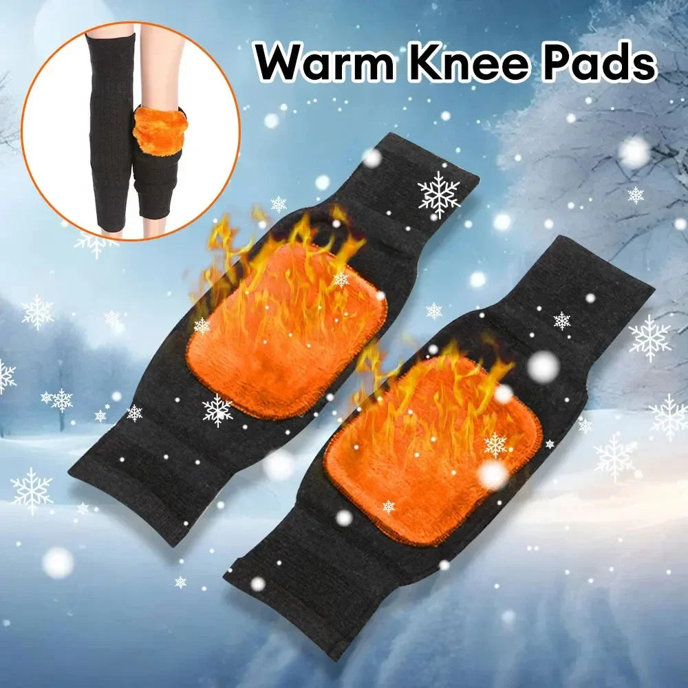 Wool Knee Brace Pads Winter Thermal Knee Warmers
