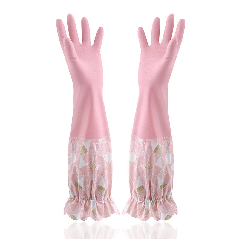 Household Cleaning Gloves Latex Rubber Reusable Kitchen Dishwashing Gloves Waterproof