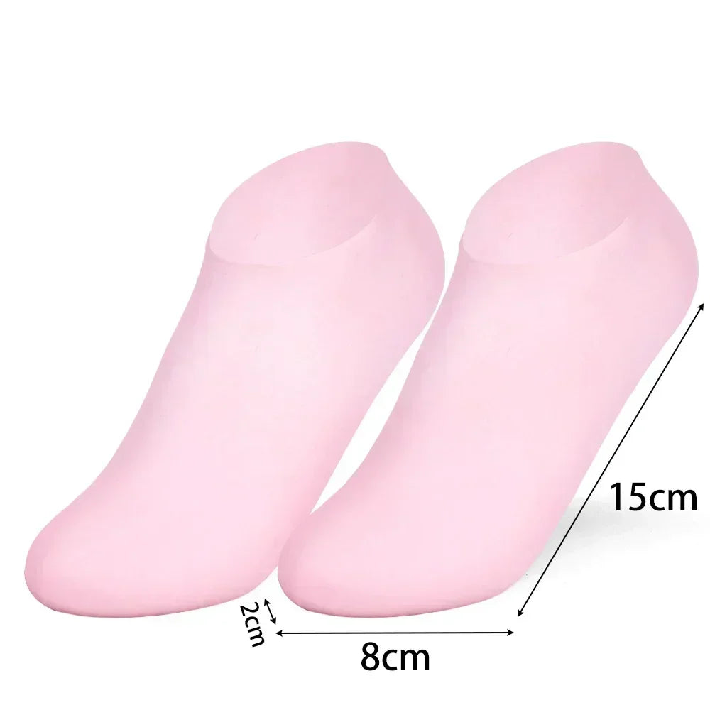 2 Pack Moisturizing Silicone Gel Socks for Dry Cracked Feet