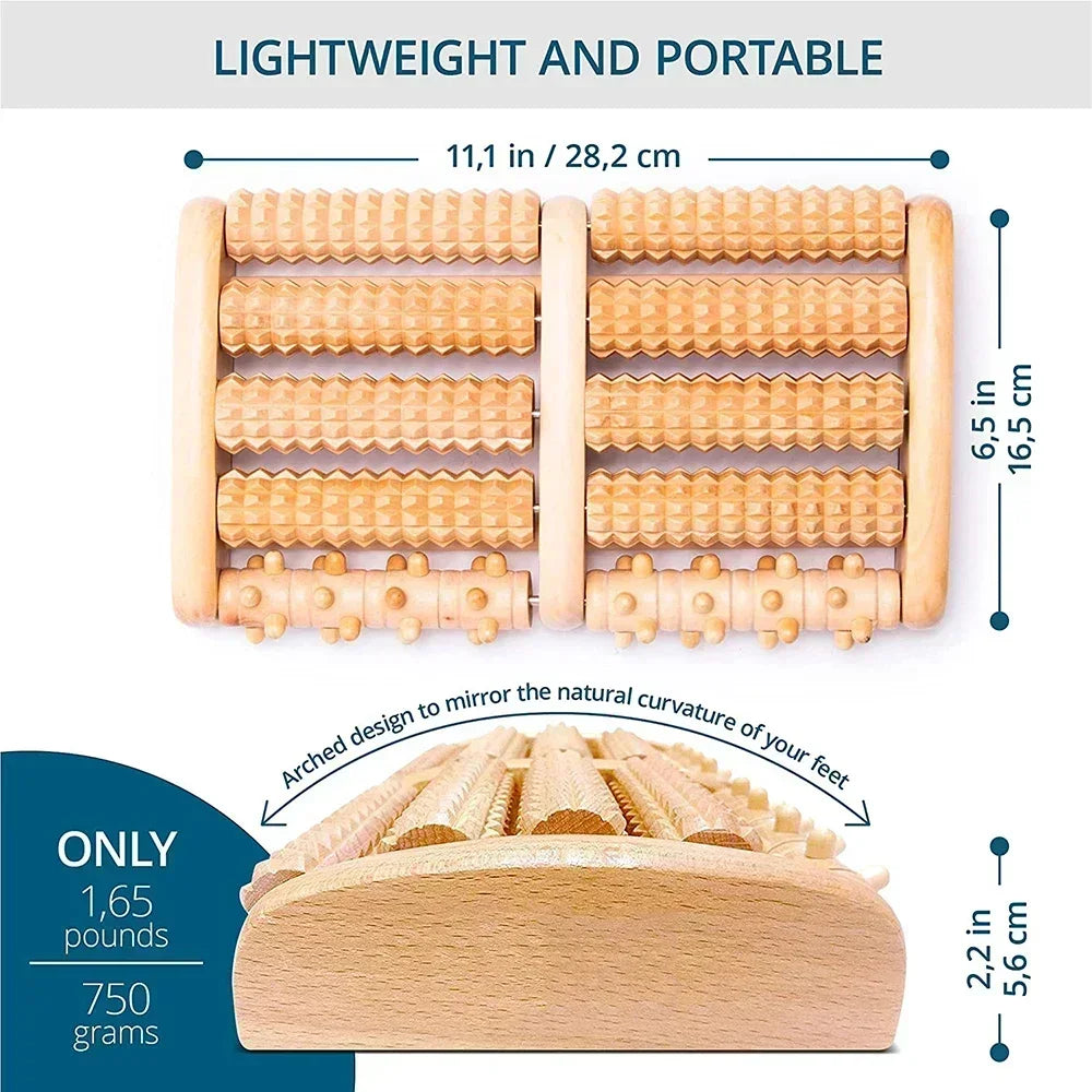Wooden Foot Roller Wood Care Massage Reflexology Muscle Relax Relief Massager