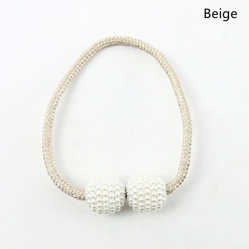 2PCS Pearl Magnetic Curtain Clip Curtain Holders Tie Back Buckle Clips Hanging Ball
