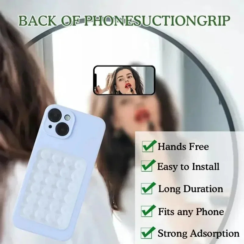 NEW Silicone Suction Cup Phone Holder Suction Cup Wall Stand Square Anti-Slip Single-Sided Case Mount Back Sticker