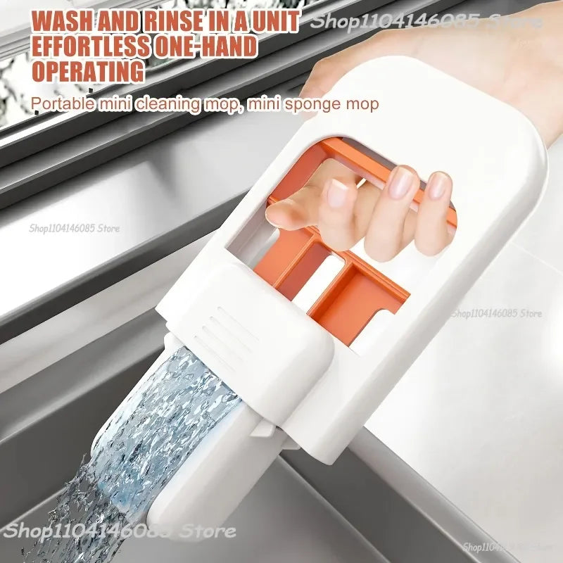 Mini Sponge Mop Hand-free Wash Mops Mini Portable Super Absorbent Mop