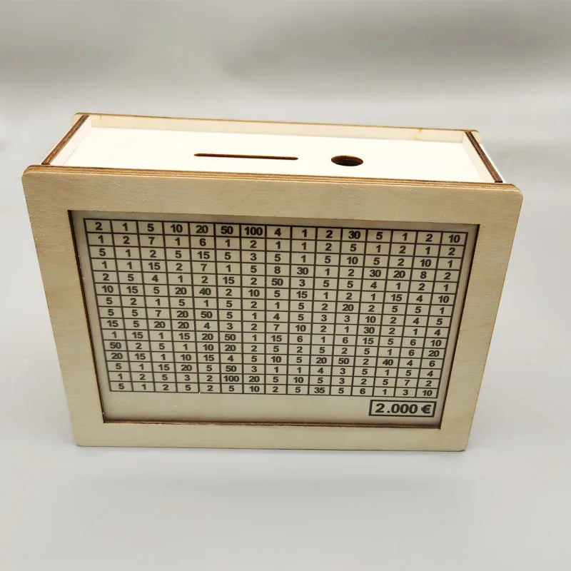 Euro Money Box Piggy Bank Wood Money Bank Reusable Money Box