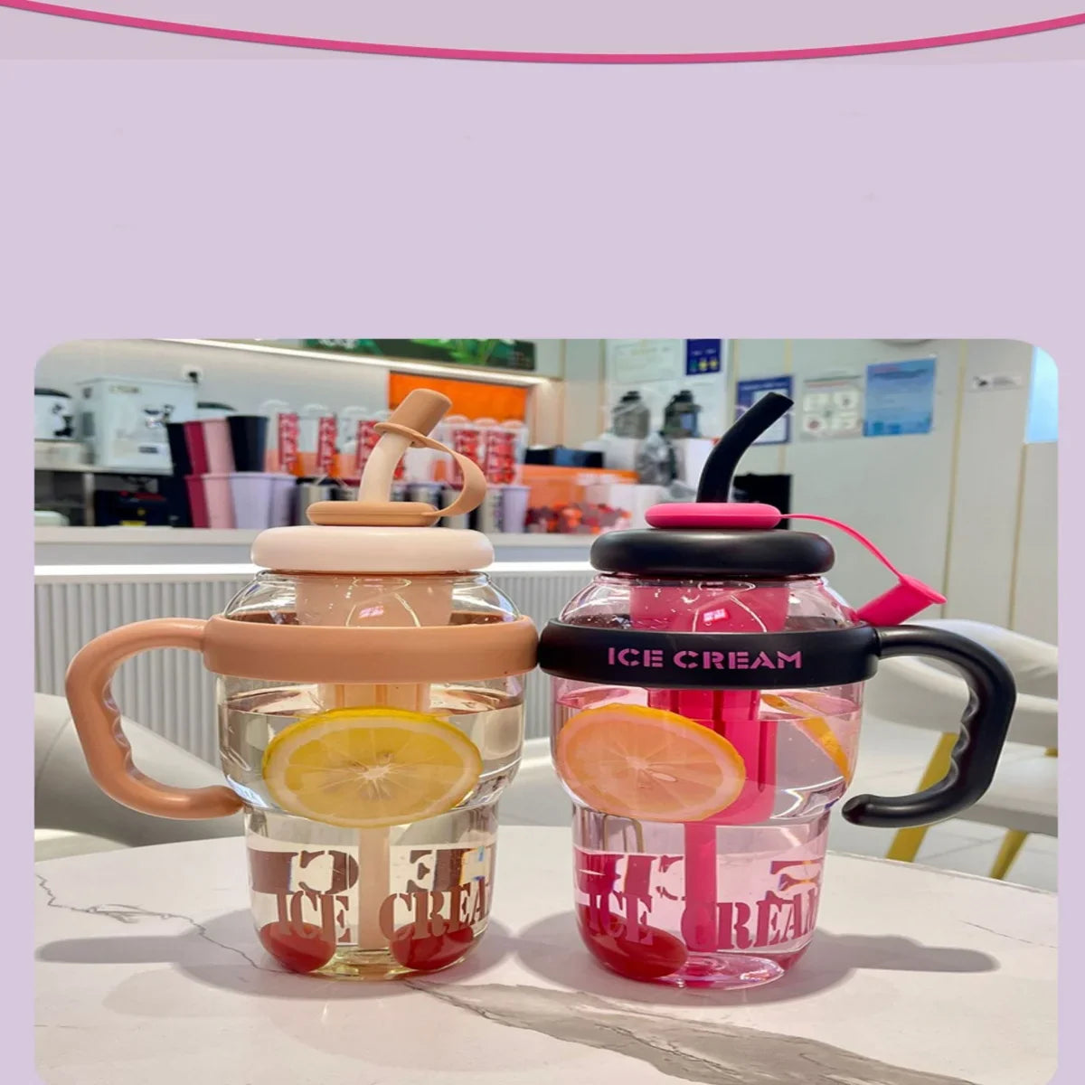 1300ML Large Capacity Plastic Water Bottle Cute Portable Children's Plastic Cup Leakproof