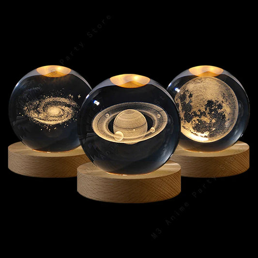 Unique 3D Crystal Ball Night Light Led Lamp 5 cm