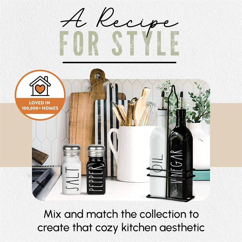 2pc Salt and Pepper and Condiment Storage Container Shakers Set