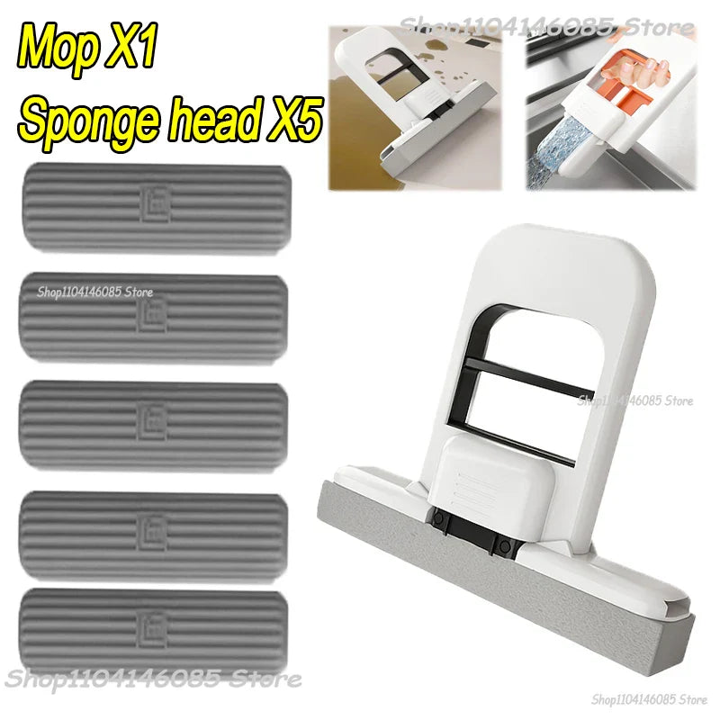 Mini Sponge Mop Hand-free Wash Mops Mini Portable Super Absorbent Mop