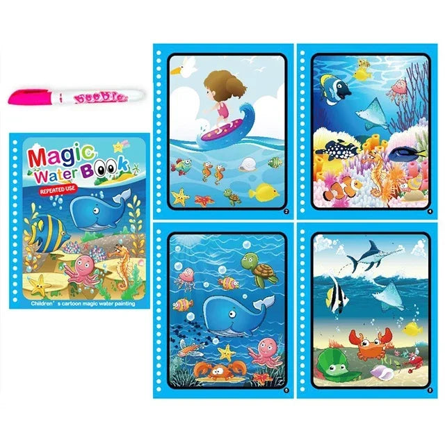 Drawing Coloring Books for Kids Magic Water Book with Pen