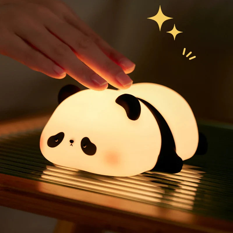 Cute Panda Night Lamp – Soft Silicone Touch LED Lamp for Kids & Bedroom Decor