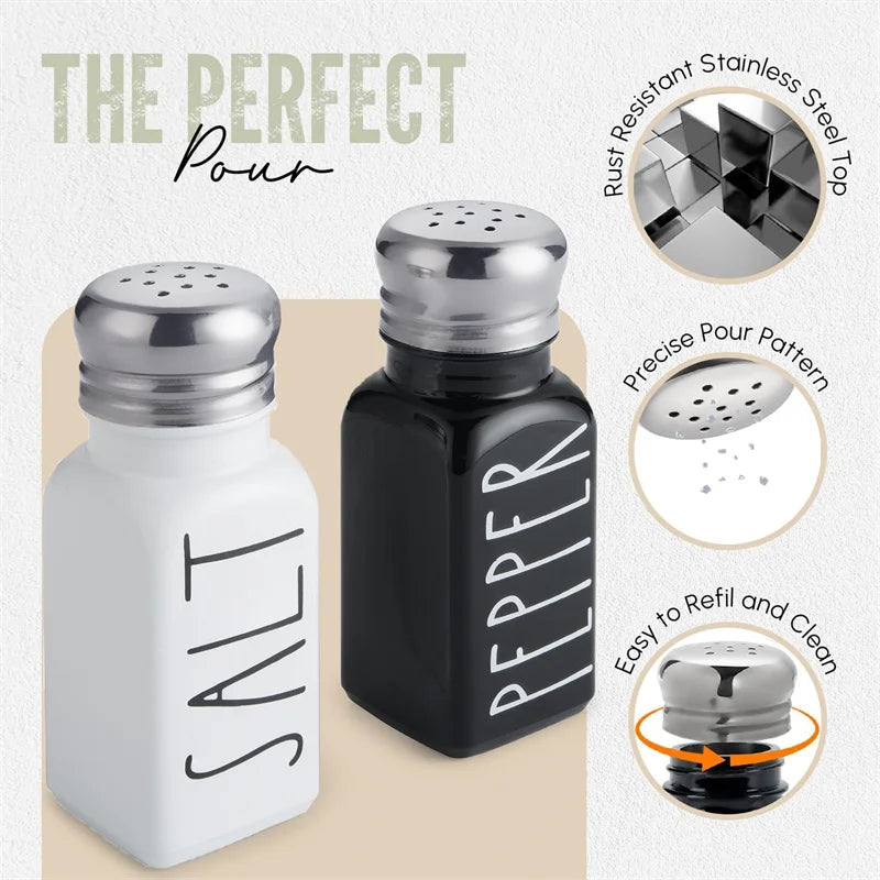 2pc Salt and Pepper and Condiment Storage Container Shakers Set