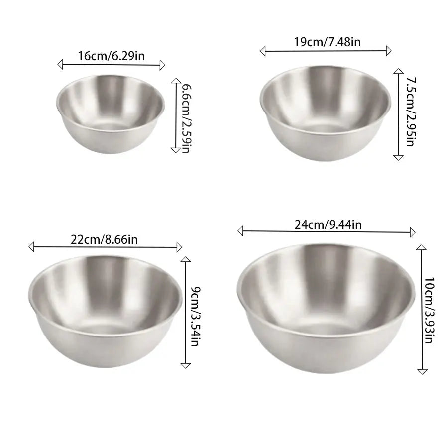 Stainless Steel Gold And Silver Salad Bowl Rice Noodles Lamian Noodles Bowl