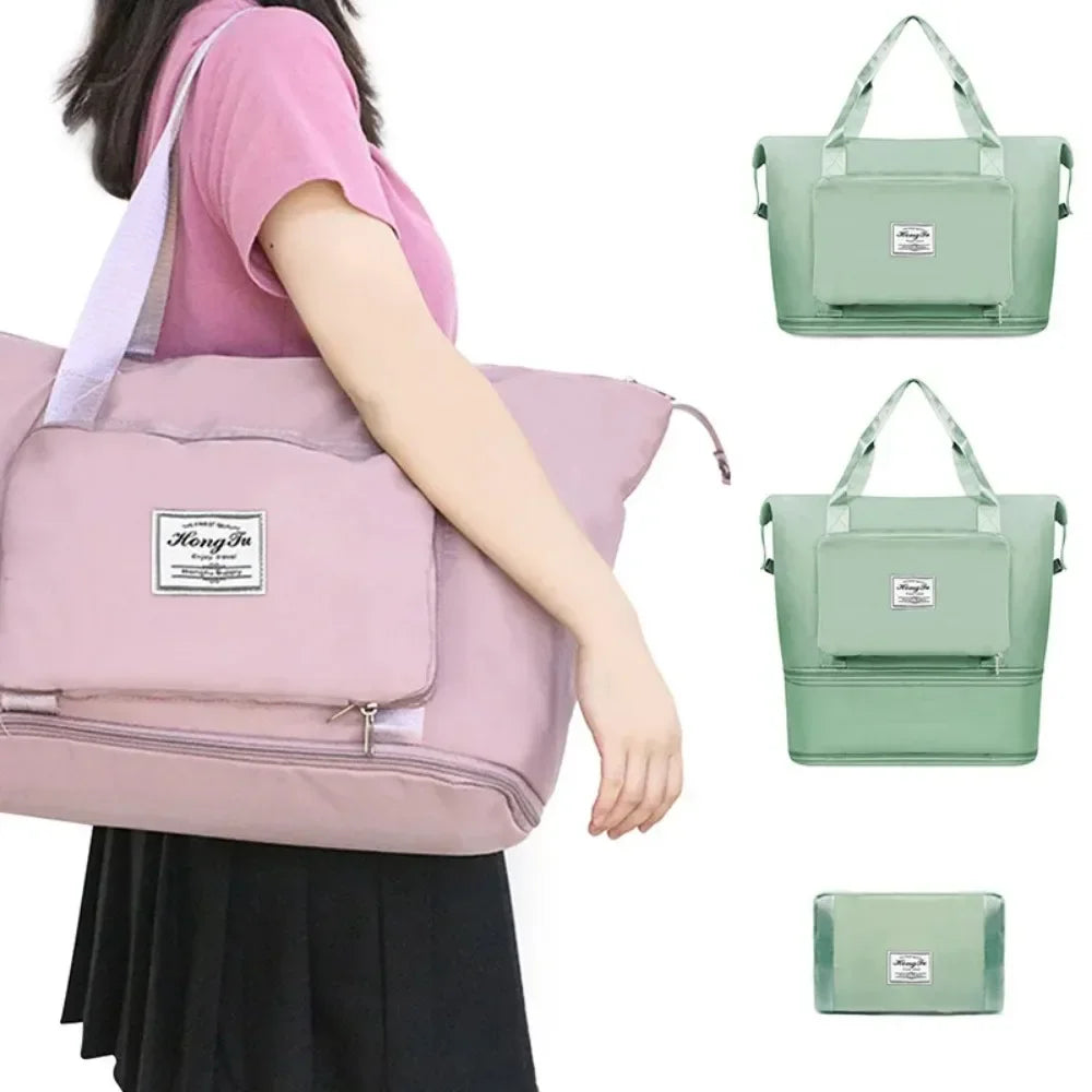 2024 Fashion Fitness Travel Bag Dry Wet Separation Folding Tote Bag Large Capacity Waterproof Outdoor Storage Bag