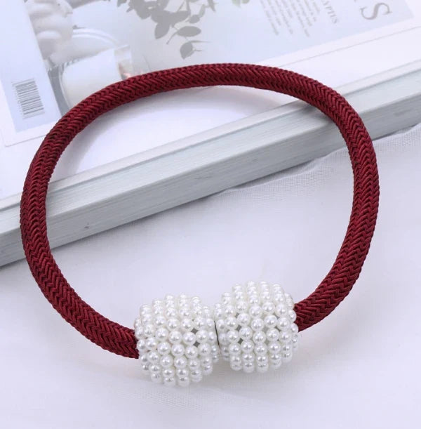 2PCS Pearl Magnetic Curtain Clip Curtain Holders Tie Back Buckle Clips Hanging Ball