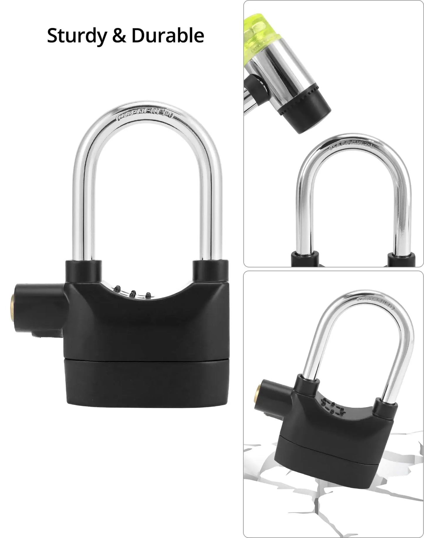 Alarm Lock, Universal 110db Alarm Padlock
