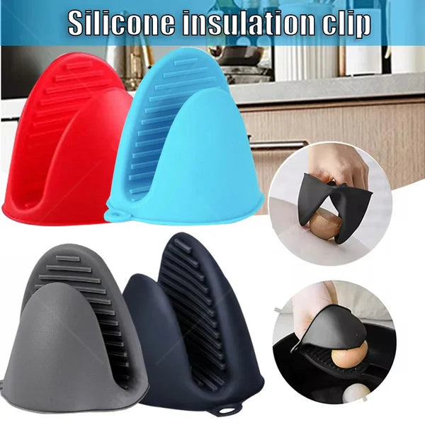 2PCS Oven Mitts Silicone Oven Glove Heat Resistant Pinch Mitts Anti Scalding Non Slip Gloves