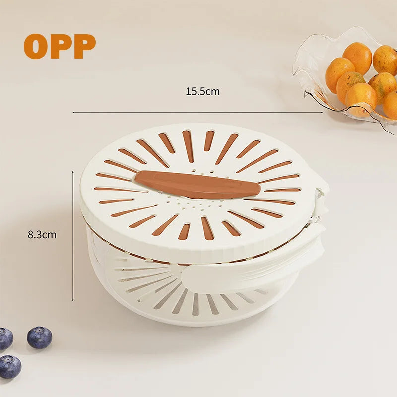 2-in-1 Rinse & Drain Bowl with Lid – Multi-Purpose Food Prep & Storage Container
