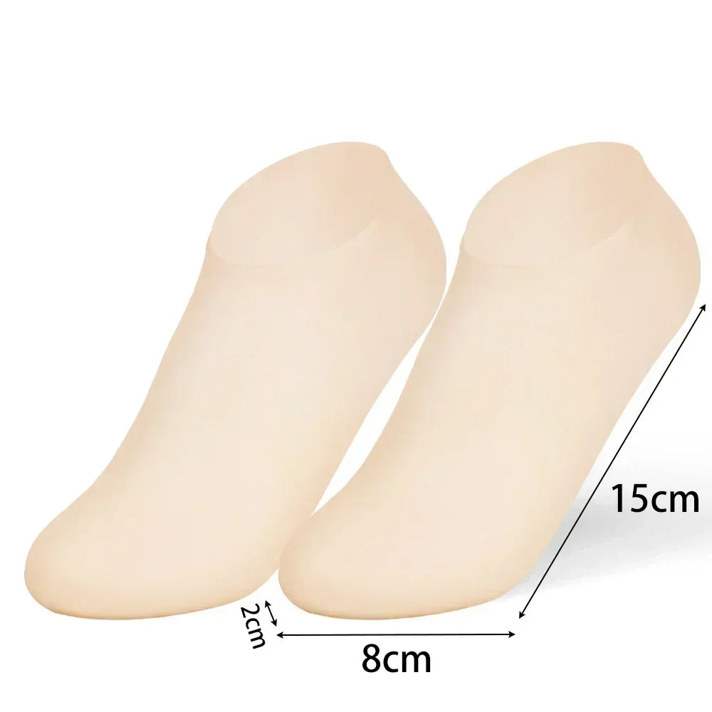 2 Pack Moisturizing Silicone Gel Socks for Dry Cracked Feet