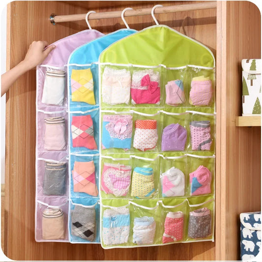 16Pockets WardrobePockets Clear Hanging Bag