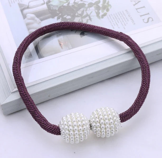 2PCS Pearl Magnetic Curtain Clip Curtain Holders Tie Back Buckle Clips Hanging Ball