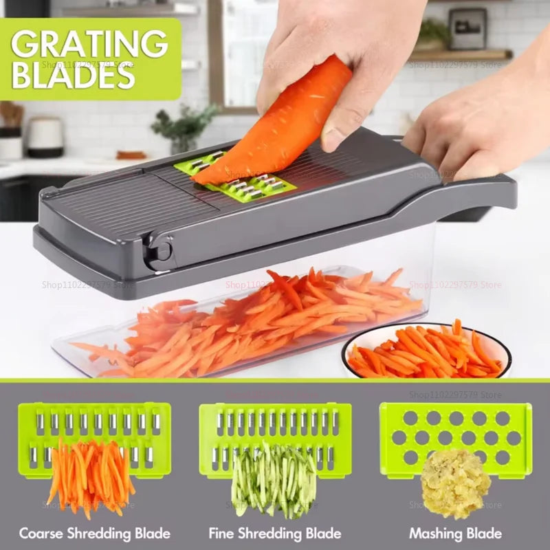 Multifunctional Portable Kitchen Chopper Vegetable Shredder Slicer,
