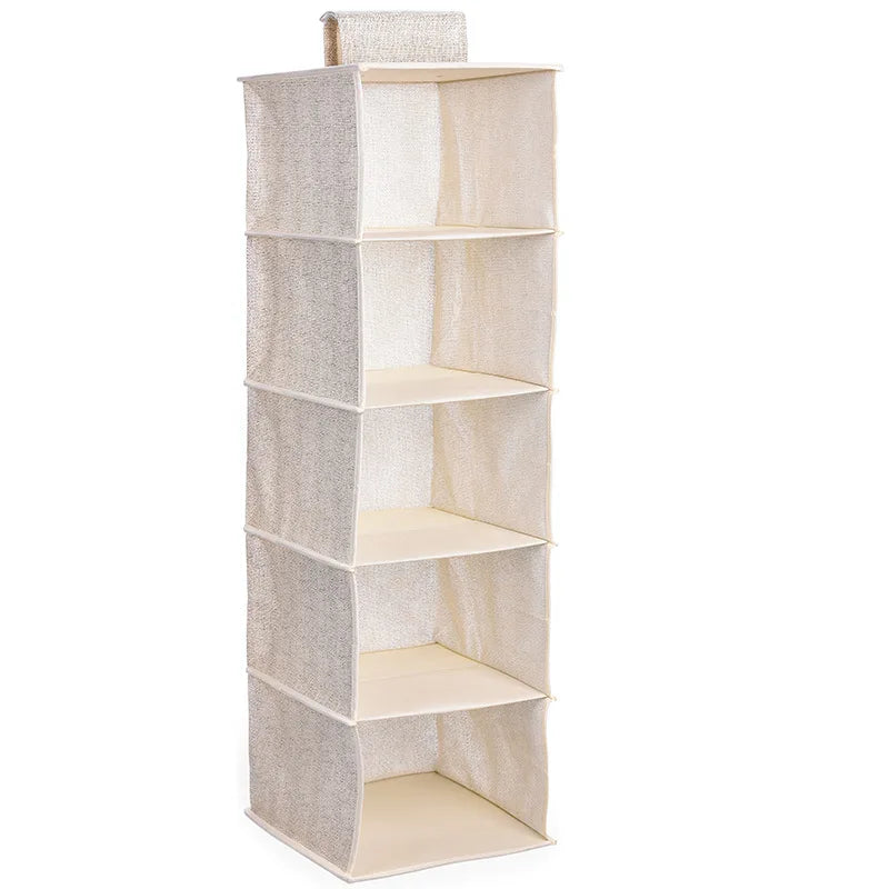 5Layers Hanging Closet Drawer Style Storage Bag Wardrobe Storage Organizer