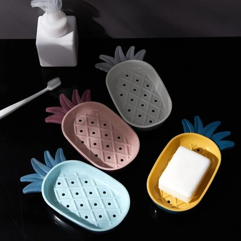 Creative Pineapple Shape Drain Soap Box Soap Storage Box Easy Clean Soap Dishes Holder