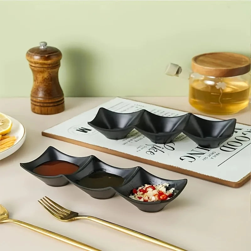 1pc-Black Melamine Sauce Dishes Kitchen Tableware Cuisine Seasoning Plate