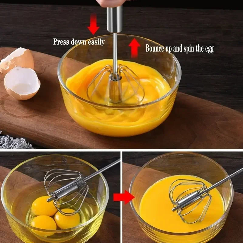 Kitchen Stainless Steel Whisk Hand Pressure Semi-automatic