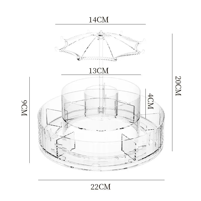 New Transparent Makeup Organizers with 360 Degree Rotation Storage Shelf