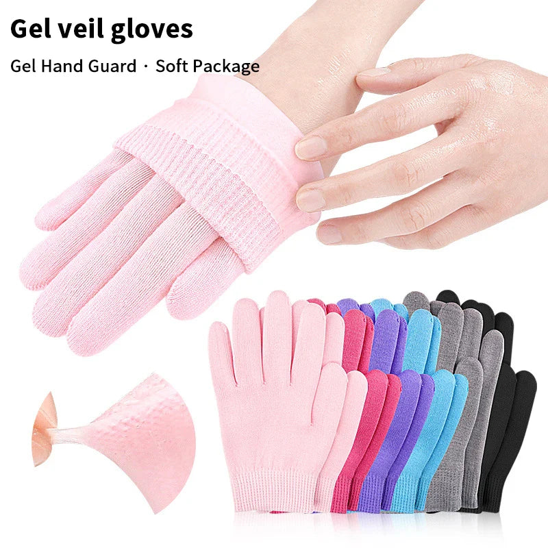 1Pair Multi Colored Essential Oil Moisturizing Socks Gloves For Dry Cracked