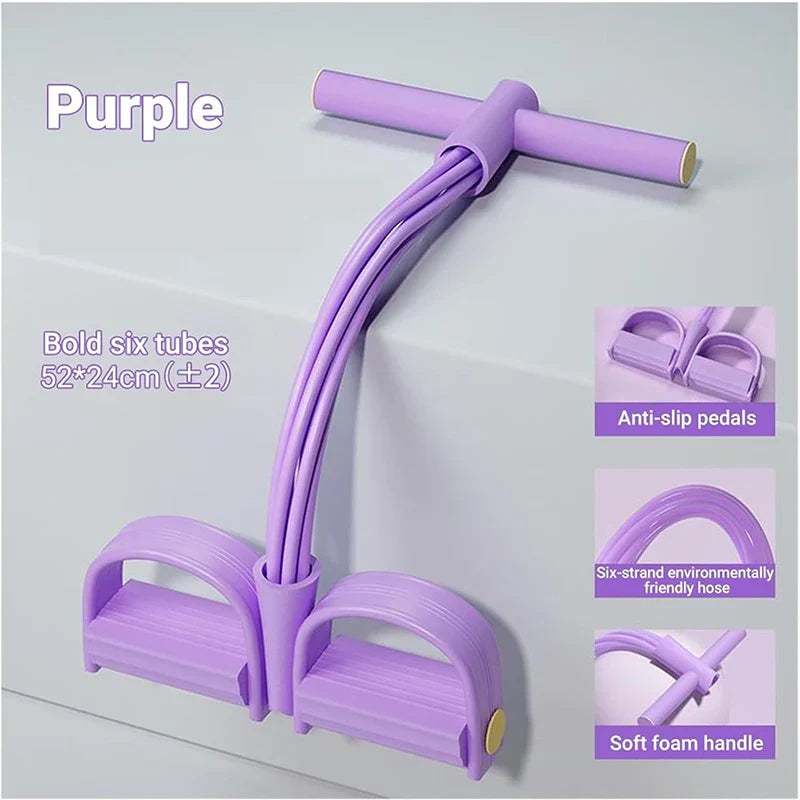 Resistance Band Multi Function Tension Rope Fitness Bands 6 Tube Elastic Yoga Pedal Puller For Sports Exercises