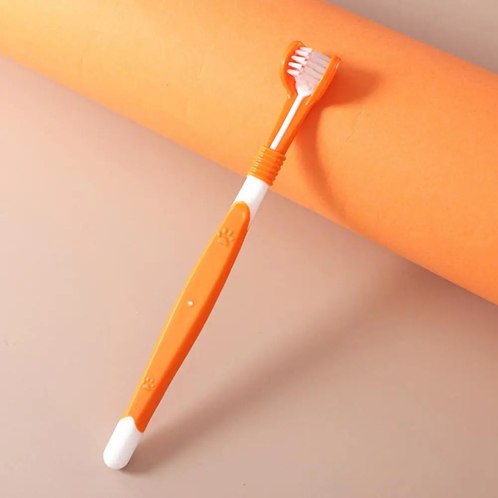 Three-Head Pet Toothbrush For Dogs And Cats Oral Cleaning Brush Care